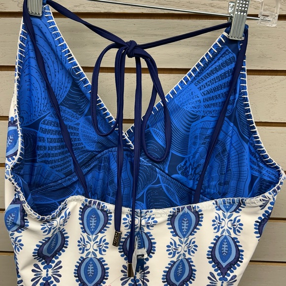 Cabana Life Blue and White Floral reversible Swimsuit - Picture 5 of 8
